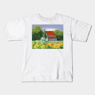 Country House. Original Oil On Canvas Painting Kids T-Shirt